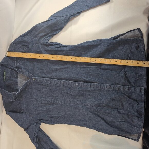Woolrich Denim Long Sleeve Button Up Blue Women M Medium 2449 Collar Jean Shirt - Picture 11 of 15